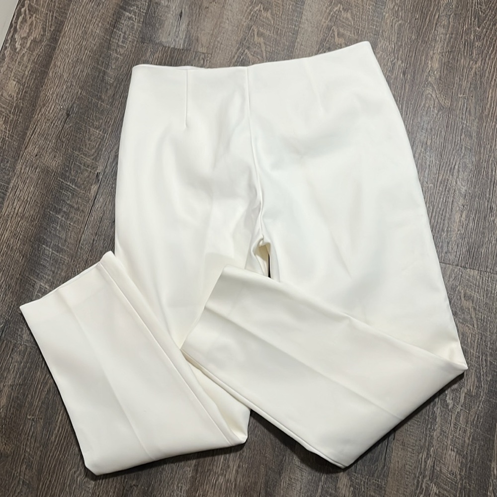 ST. JOHN Cream tapered leg Trouser dress pants - Picture 4 of 12